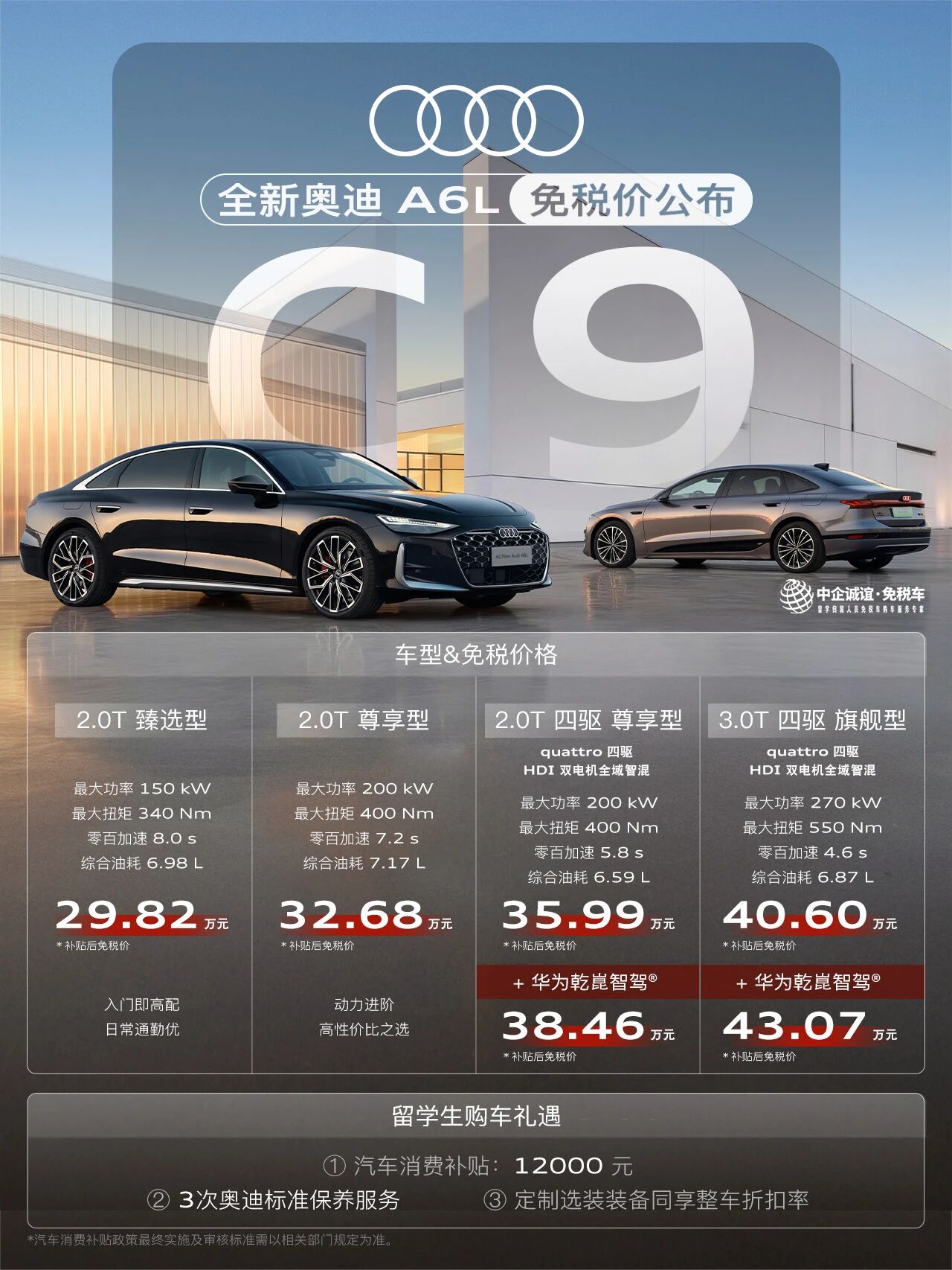 中企诚谊留学生免税车